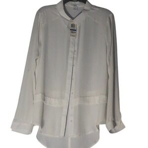 NWT BAR‎ IIII High-Low White Shirt Size XL